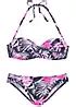 Buffalo Underwired Tropical Print Bandeau Bikini Set Kaleidoscope