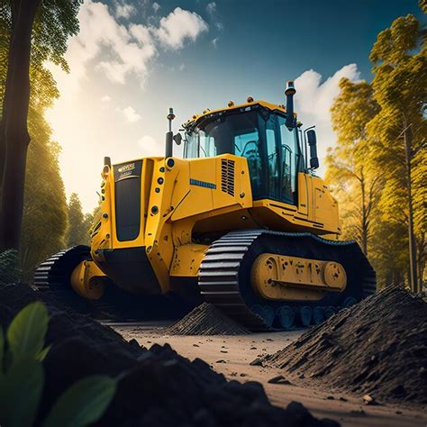 Premium Photo A Yellow Bulldozer Is Shown In A Forest