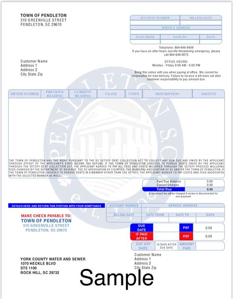New Utility Bill Format | Town of Pendleton