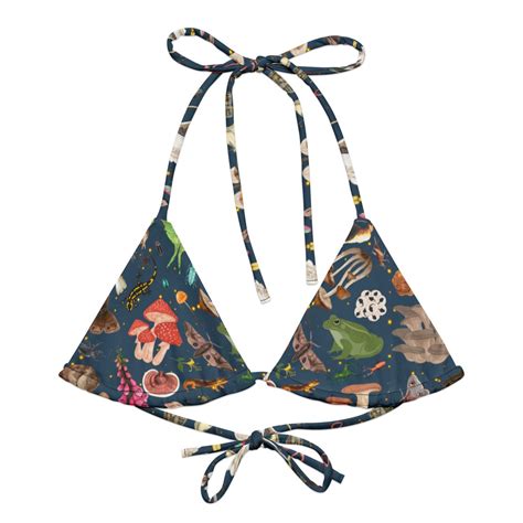 Forest Pattern Recycled String Bikini Top Night Creatures Bikini Top