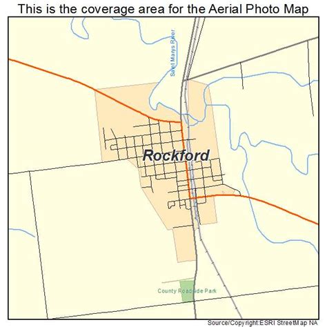 Aerial Photography Map of Rockford, OH Ohio