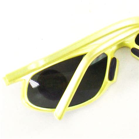 Metallic Neon Yellow Sunglasses Futuristic Sun Glasses Vintage Etsy