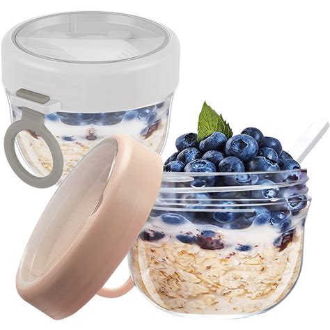 Pcs Overnight Oat Container Oz Ml Breakfast On The Go Cups With