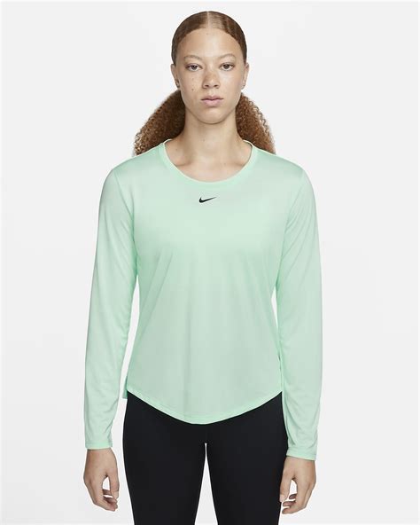 Nike Dri Fit One Womens Standard Fit Long Sleeve Top Nike Be