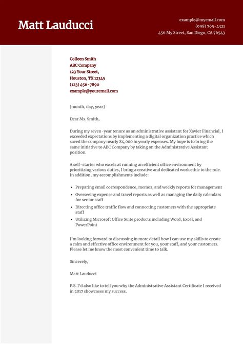 administrative writing samples templates
