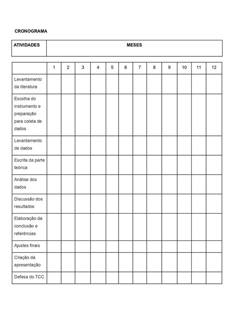 Cronograma de TCC: veja como fazer e modelos prontos