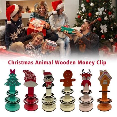 Wooden Christmas Unique Money Holder With Lanyard Handmade Money