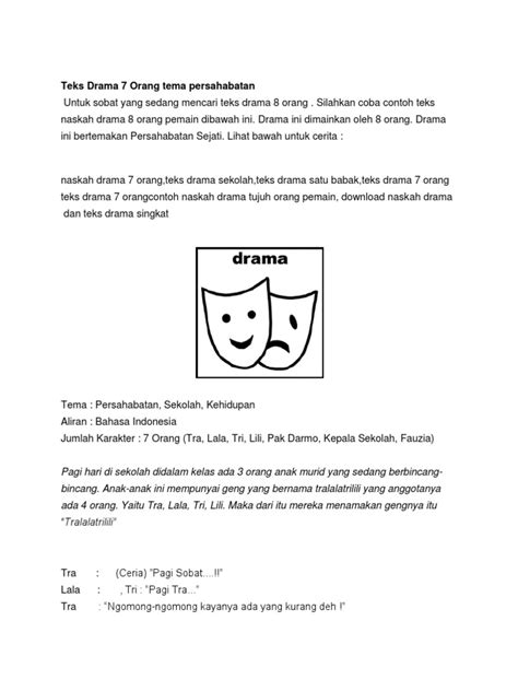 contoh naskah drama singkat    aneka contoh