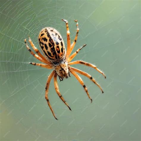 A spider with a black and yellow spider on its web | Premium AI