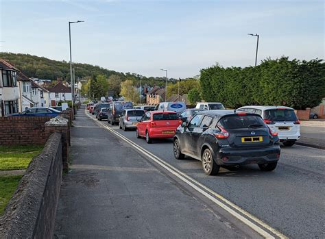 lanes  stopped traffic   jaggery geograph britain