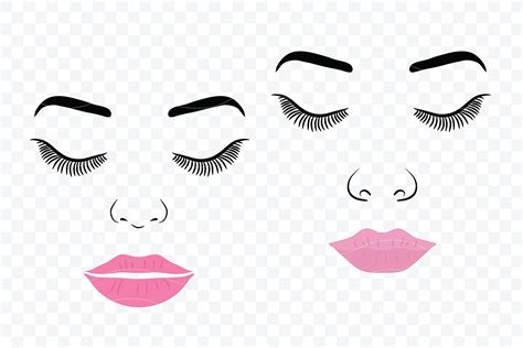 Make Up Svg Female Face Makeup Eyelashes Eyes Lips By Rasveta