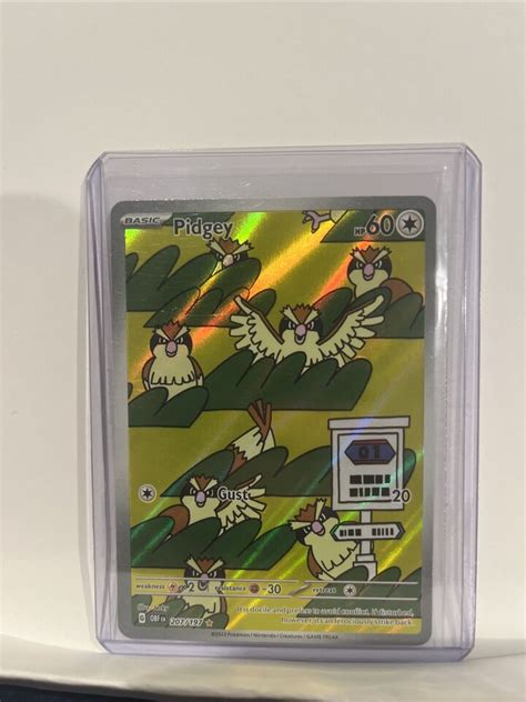 Pokémon Tcg Pidgey Sv03 Obsidian Flames 207197 Holo Illustration Rare