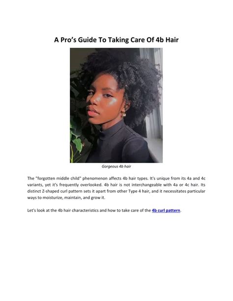 Ppt A Pros Guide To Taking Care Of 4b Hair Powerpoint Presentation