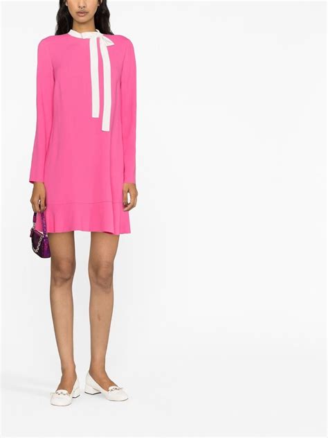 Red Valentino Tie Front Long Sleeved Midi Dress Farfetch