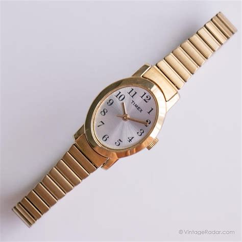 Vintage Gold Tone Quartz Watch For Ladies Elegant Timex Wristwatch