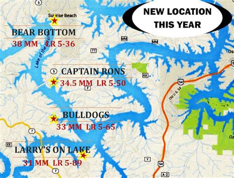 Printable Lake Of The Ozarks Mile Marker Map