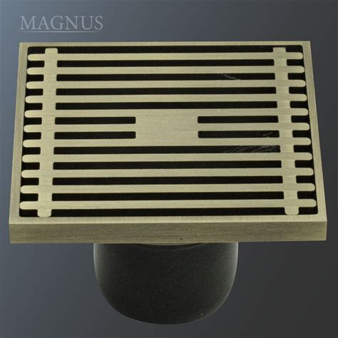 Душевой трап MAGNUS 100x100 бронза, латунь, выход 50мм вертикальный ...