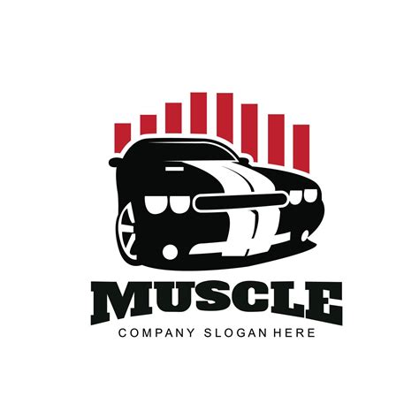 American Muscle Car Logo Vector Vintage Design Old Style Or Classic