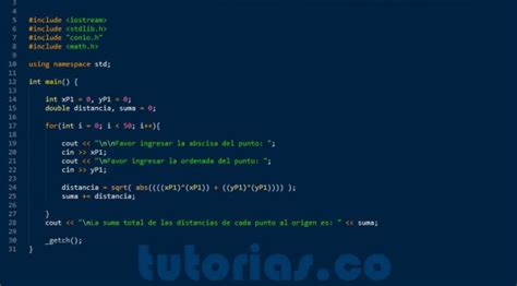 Ciclo For Visual C Suma Distancias Al Origen Tutorias Co