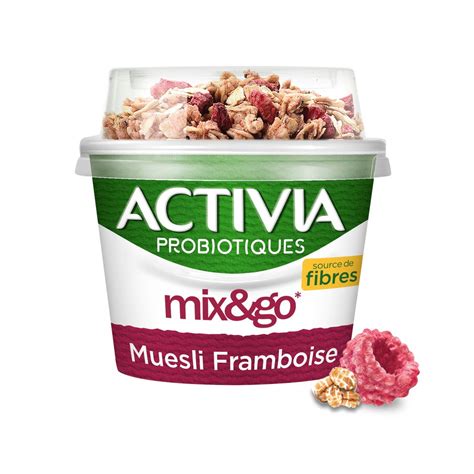 Activia Probiotiques Yaourt Au Bifidus Mix Go Muesli Framboise Et