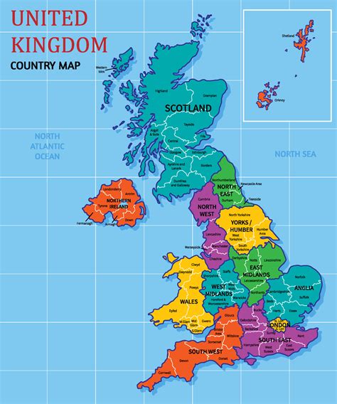 United Kingdom Country Map 22714110 Vector Art at Vecteezy