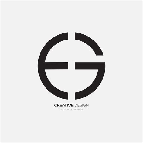 Premium Vector Letter Eg With Rounded Shape Clan Line Art Initial