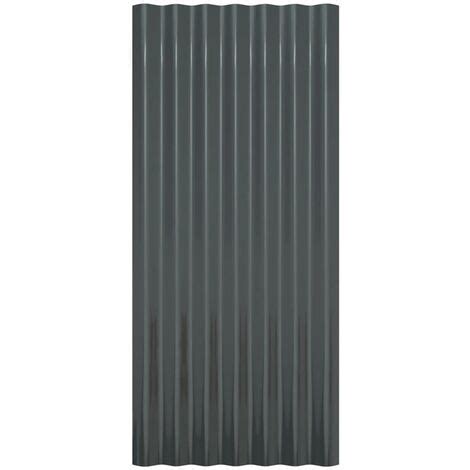 Panneaux De Toiture 36 Pcs Acier Anthracite 80x36 Cm