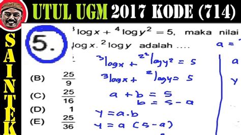 Pembahasan Soal Utul Um Ugm Sainten Kode Matematika Ipa No