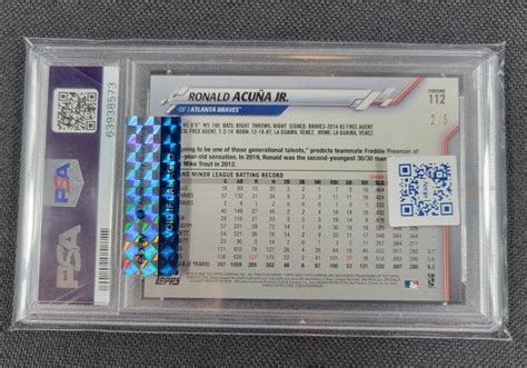 2022 Ben Baller Chrome Red Refractor Ronald Acuna 112 PSA 10 5 SSP