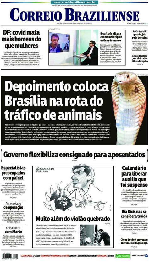 Confira A Capa Do Jornal Correio Braziliense Do Dia