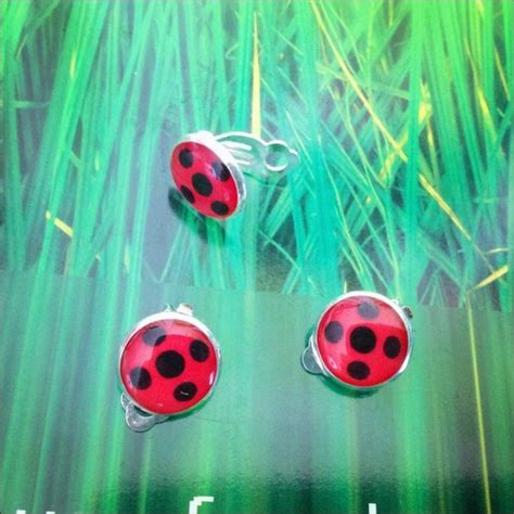 Ladybug Clip On Earrings 1 Pair