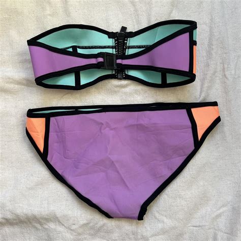 Triangl Neoprene Bikini In Orange Purple And Depop