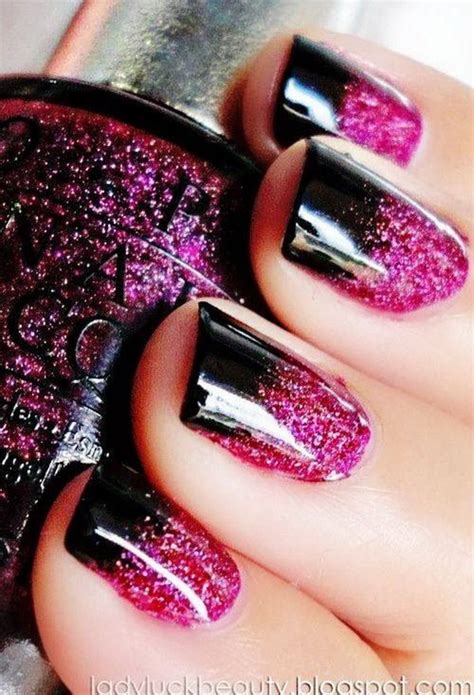 50+ Beautiful Pink and Black Nail Designs 2017