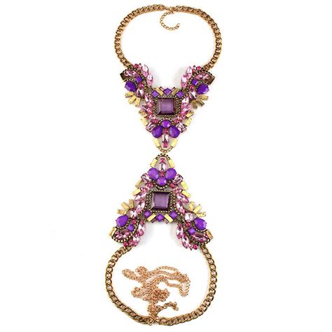 Buy Wholesale Alloy Rhinestone Flower Pendant Gem Necklace Bikini Beach Dress Decro Body Chain