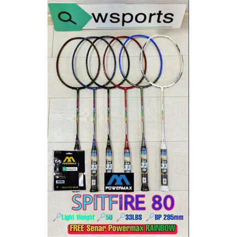 Badminton Racket Powermax Power Max SPITFIRE 80 RAINBOW Original