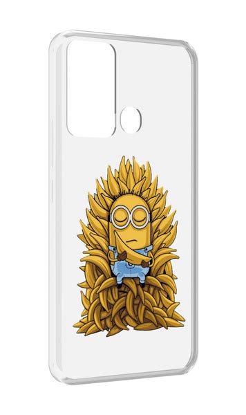 Чехол бампер MyPads для Infinix Hot 12i с рисунком Миньон с бананами противоударный