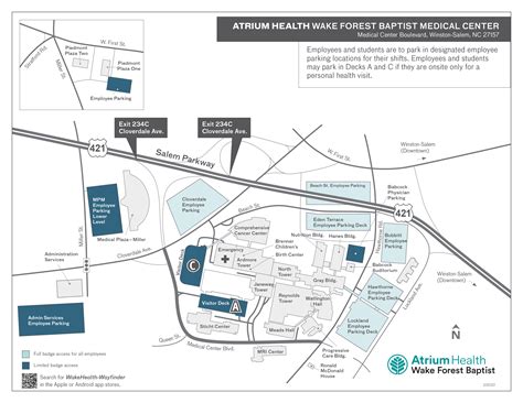 Maps, Directions and Parking | Atrium Health Wake Forest Baptist