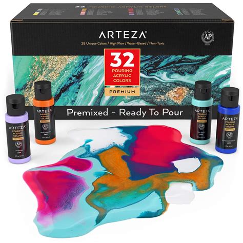 Buy Arteza Acrylic Pouring Paint Set Of Oz Bottles Assorted