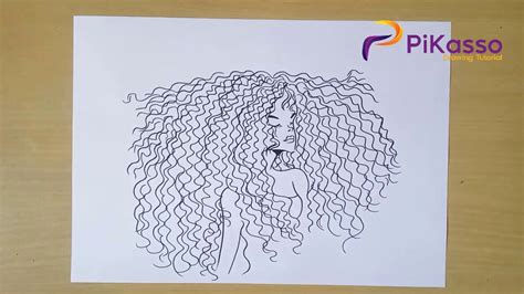 How To Draw Long Curly Hair Step By Step Youtube