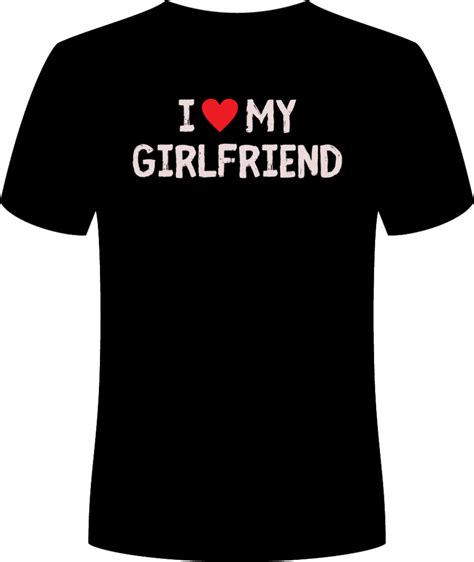 Koszulka Koszulka Męska I Love My Girlfriend Czarna Śmieszne T Shirty