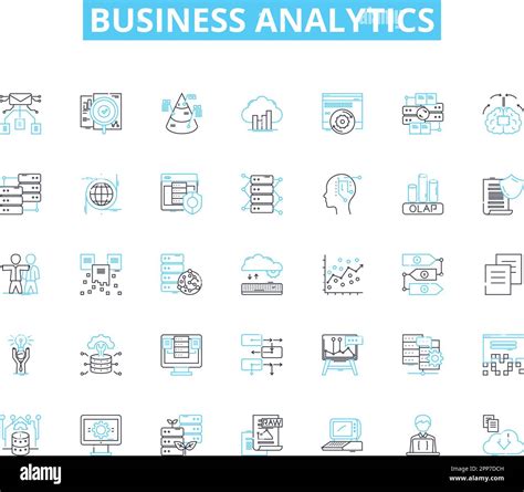 Conjunto De Iconos Lineales De An Lisis De Negocios Basado En Datos