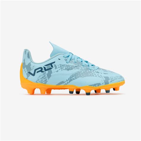 Kids Lace Up Soccer Cleats Viralto I Fg Snake Ice Blue Kipsta