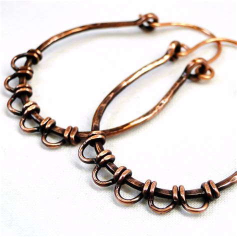 Hammered Copper Wire Wrapped Jewelry Petals Hoop by KariLuJewelry