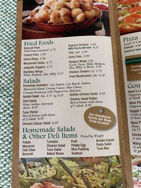 Menu At Beans Country Store Pizzeria Queensbury