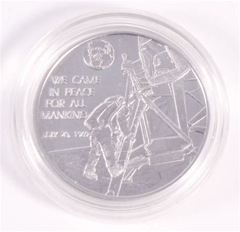 Apollo 11 Lunar Landing We Came In Peace For All Mankind Rare Silver