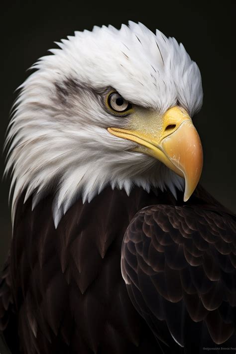 Portrait of a Bald Eagle, National Emblem of America. Menacing Staring ...