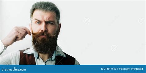Bearded Man With Classic Long Beard Amd Mustaches Retro Bearded Gay Barber Vintage Barbershop