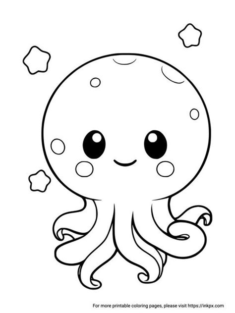 Printable Cute Octopus Coloring Page Coloring Pages Coloringpages