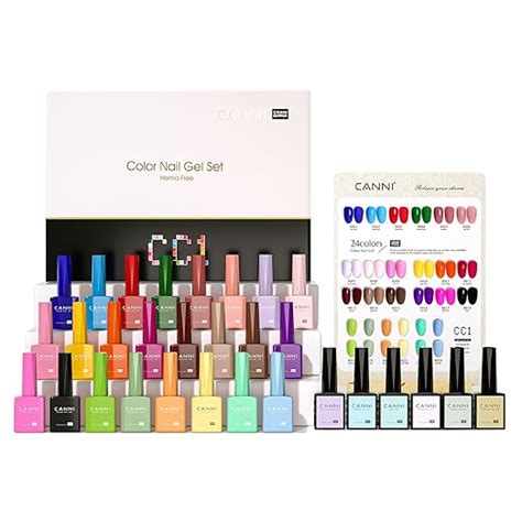 Amazon Canni Cc Pcs Ml Hema Free Gel Nail Polish Set Black Pink Nude Red Blue Green