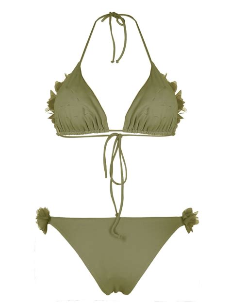 La Reveche Shayna floral appliqué Bikini Set Farfetch